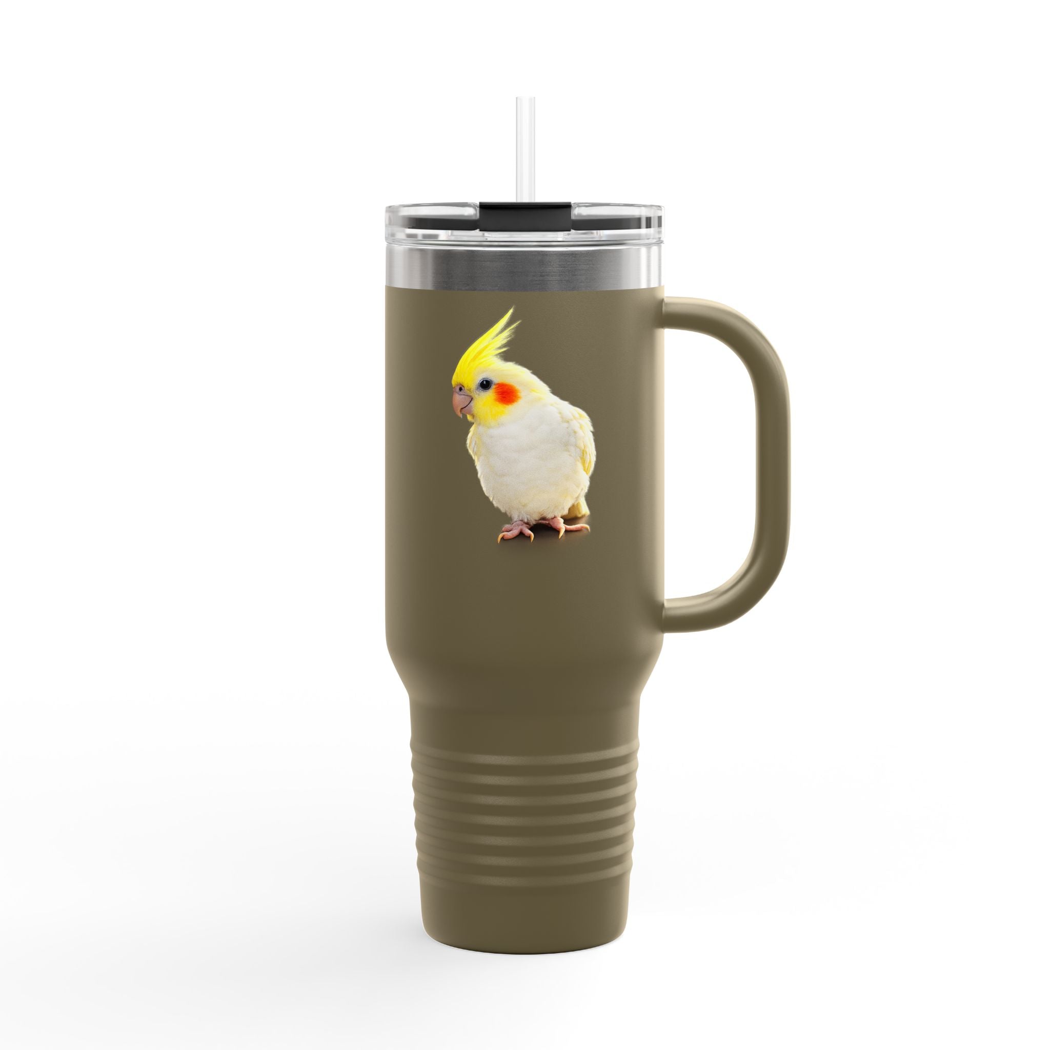 Yellow Cockatiel Illustration Travel Mug | 40oz Insulated Tumbler