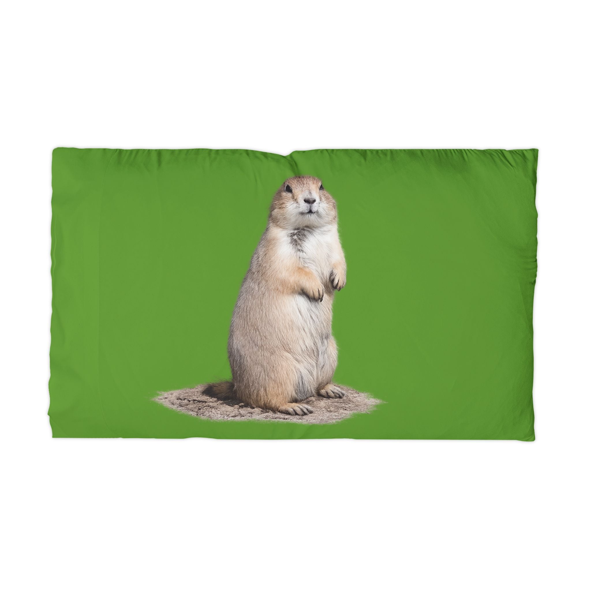 Standing Prairie Dog Microfiber Pillowcase | Green Background