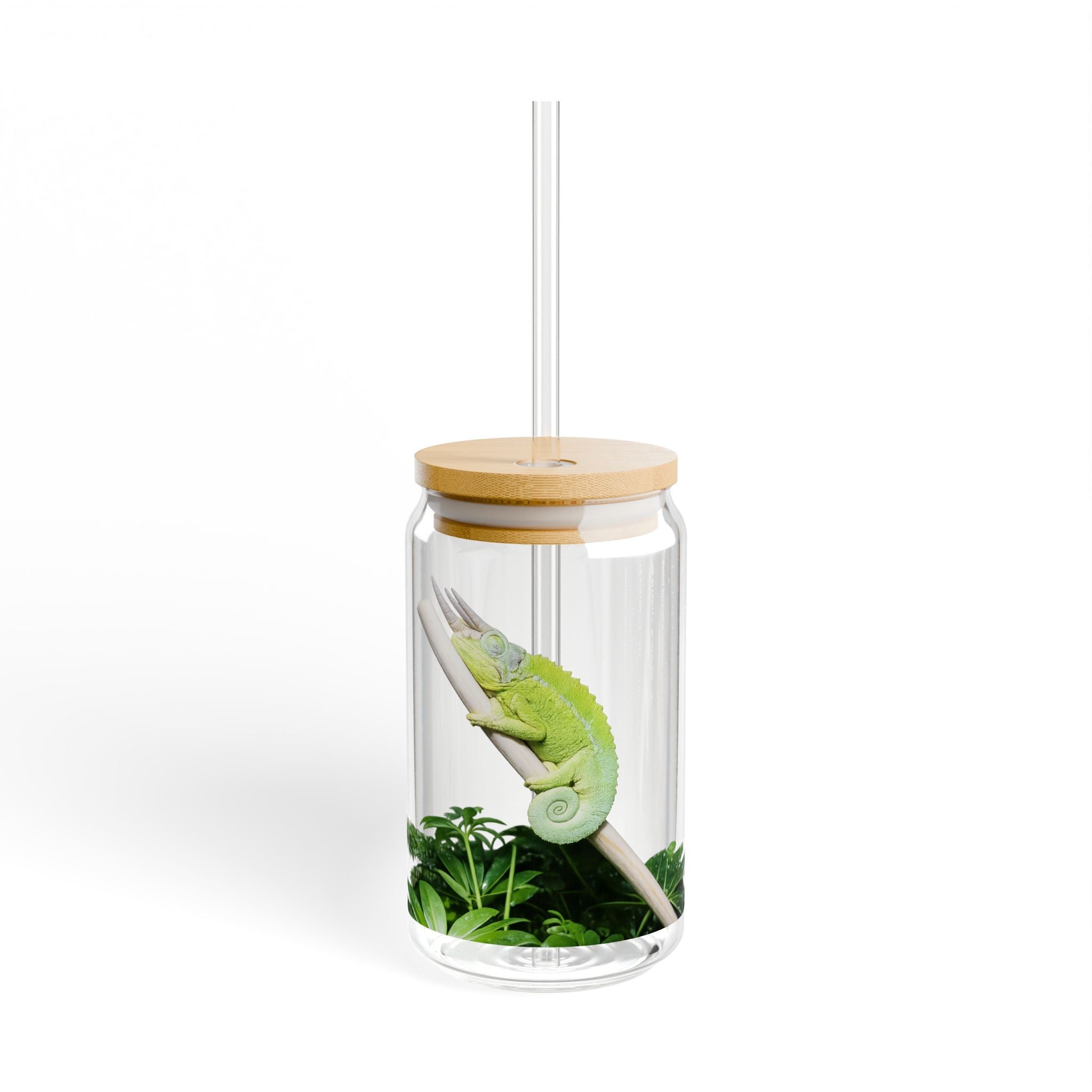 Sleeping Jackson's Chameleon Sipper Glass 16oz | Reusable Straw Tumbler