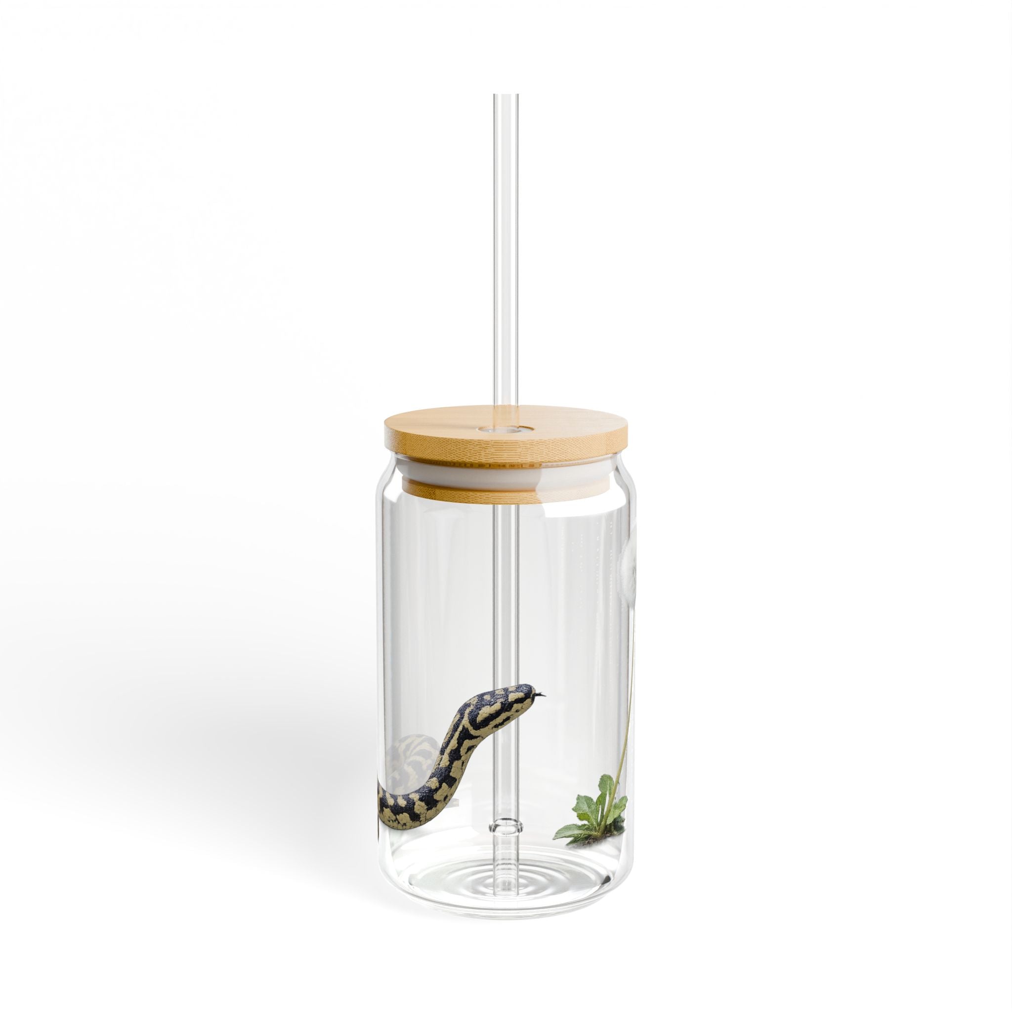 Snake Dandelion Sipper Glass | 16oz Reusable Straw Tumbler
