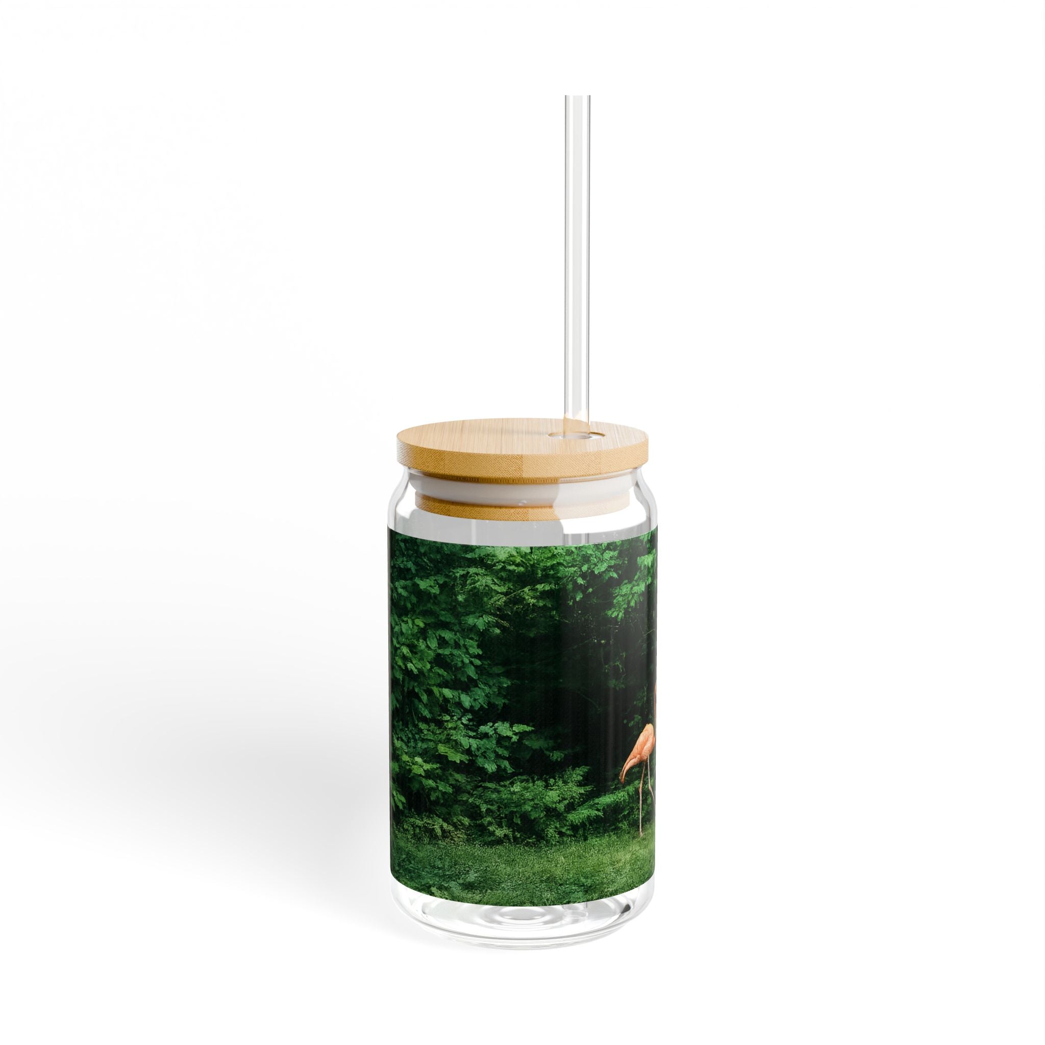 Pink Flamingos Sipper Glass | 16oz Straw Tumbler