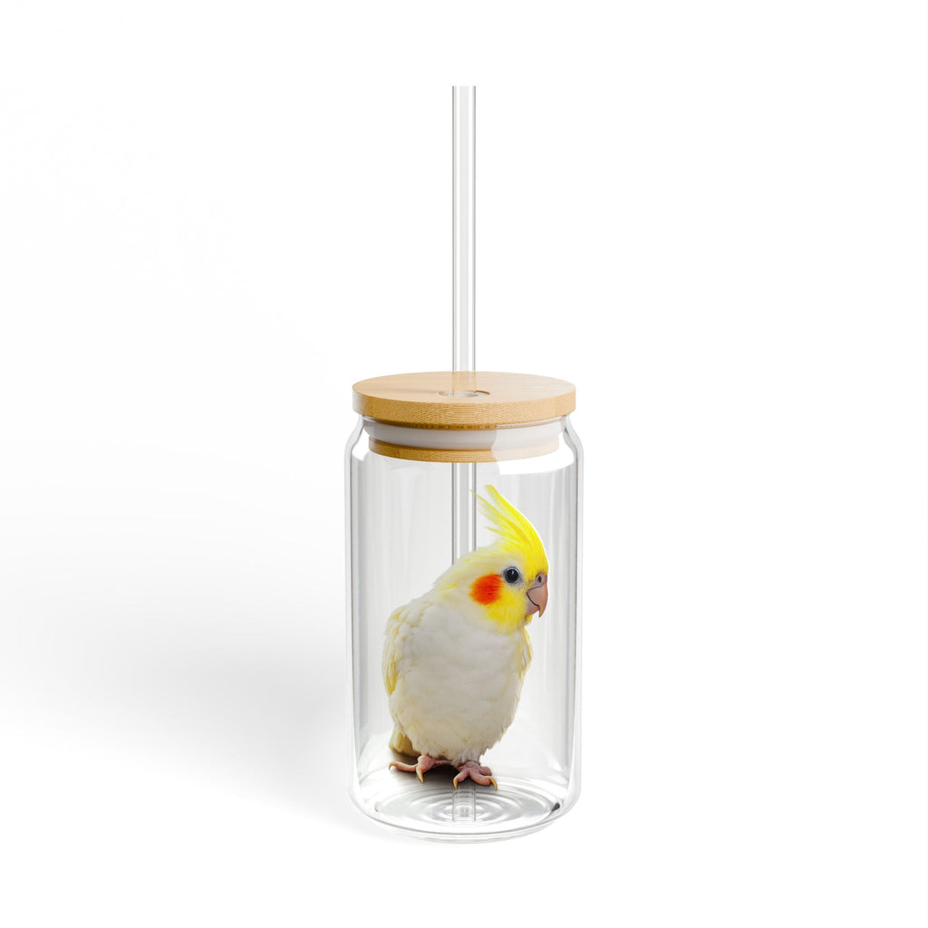 Yellow Cockatiel Bird Sipper Glass | 16oz