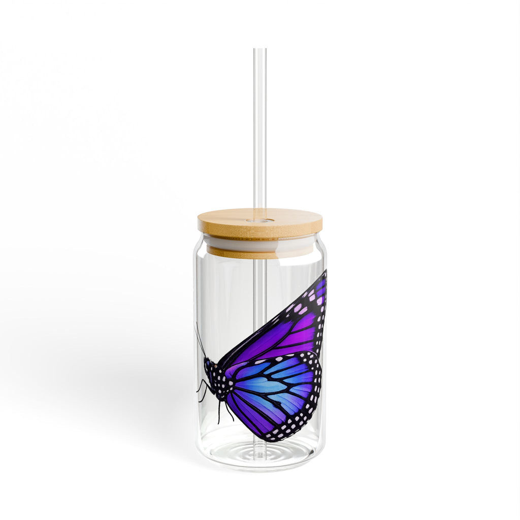 Purple Butterfly Sipper Glass | 16oz