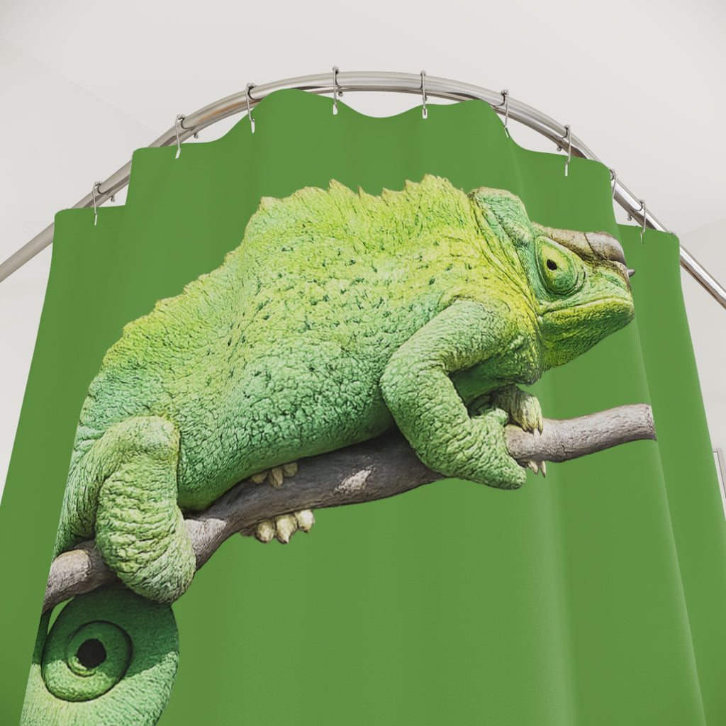 Jackson's Chameleon Shower Curtain | Tropical Reptile Bathroom Decor