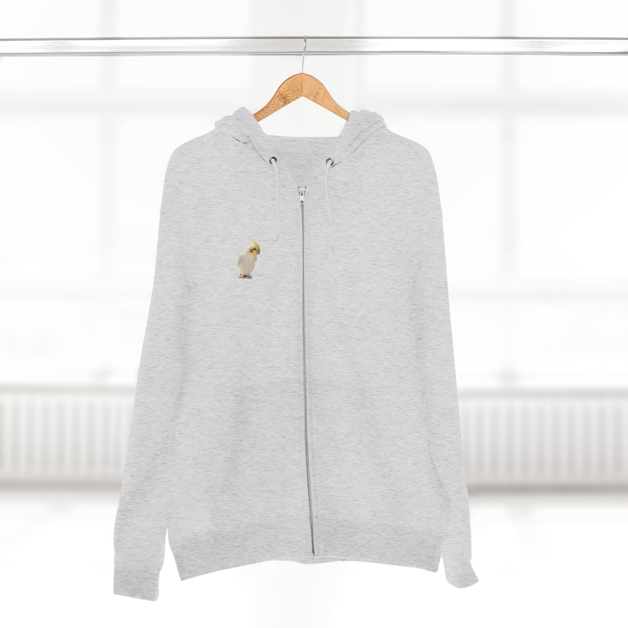 Yellow Cockatiel Zip Hoodie | Bird Portrait