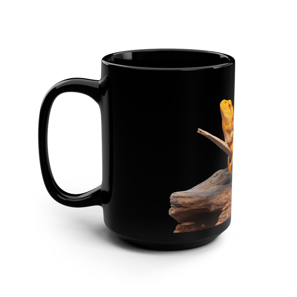 Bearded Dragon Mug | Black Ceramic 15oz