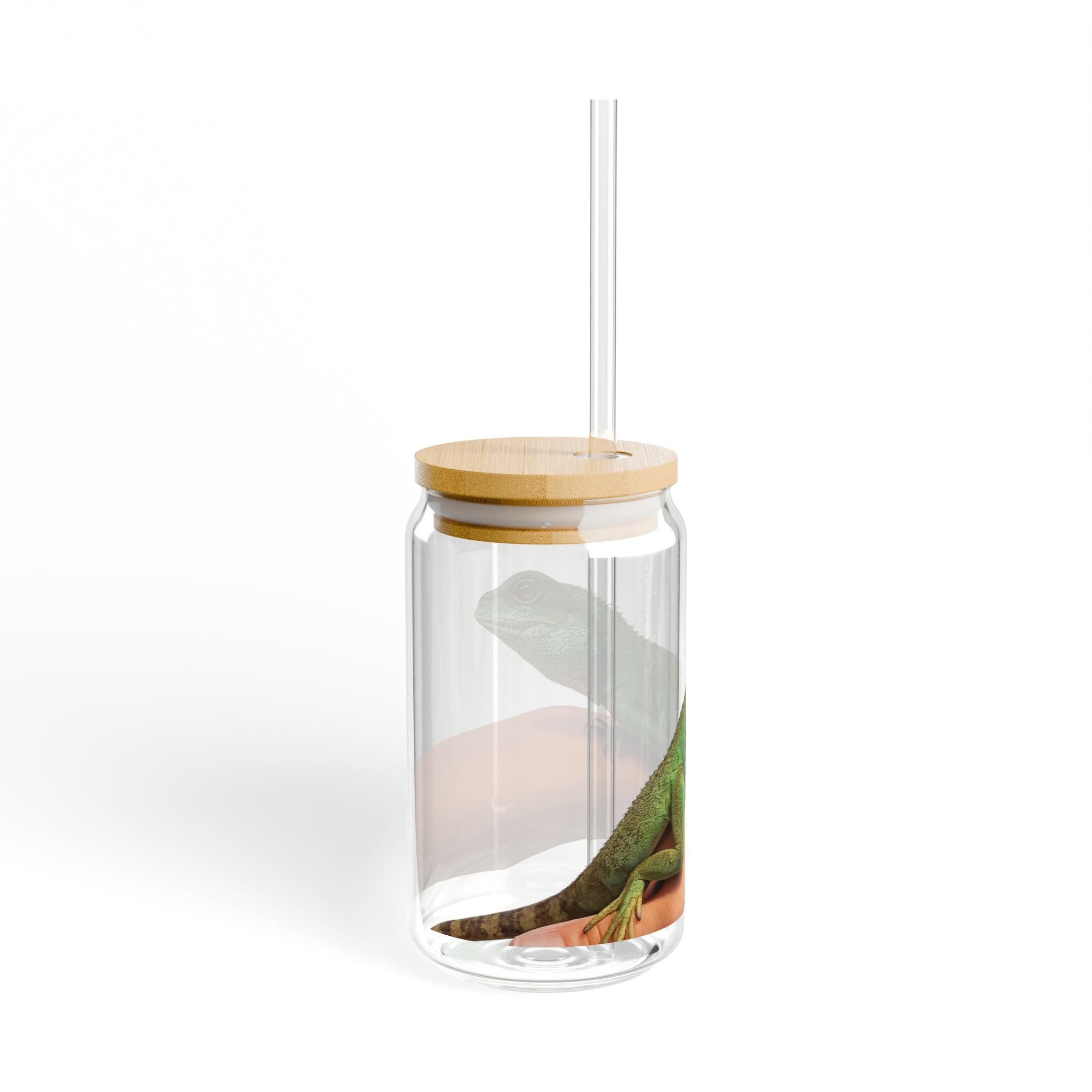 Chinese Water Dragon Sipper Glass | 16oz Reusable Drink Jar