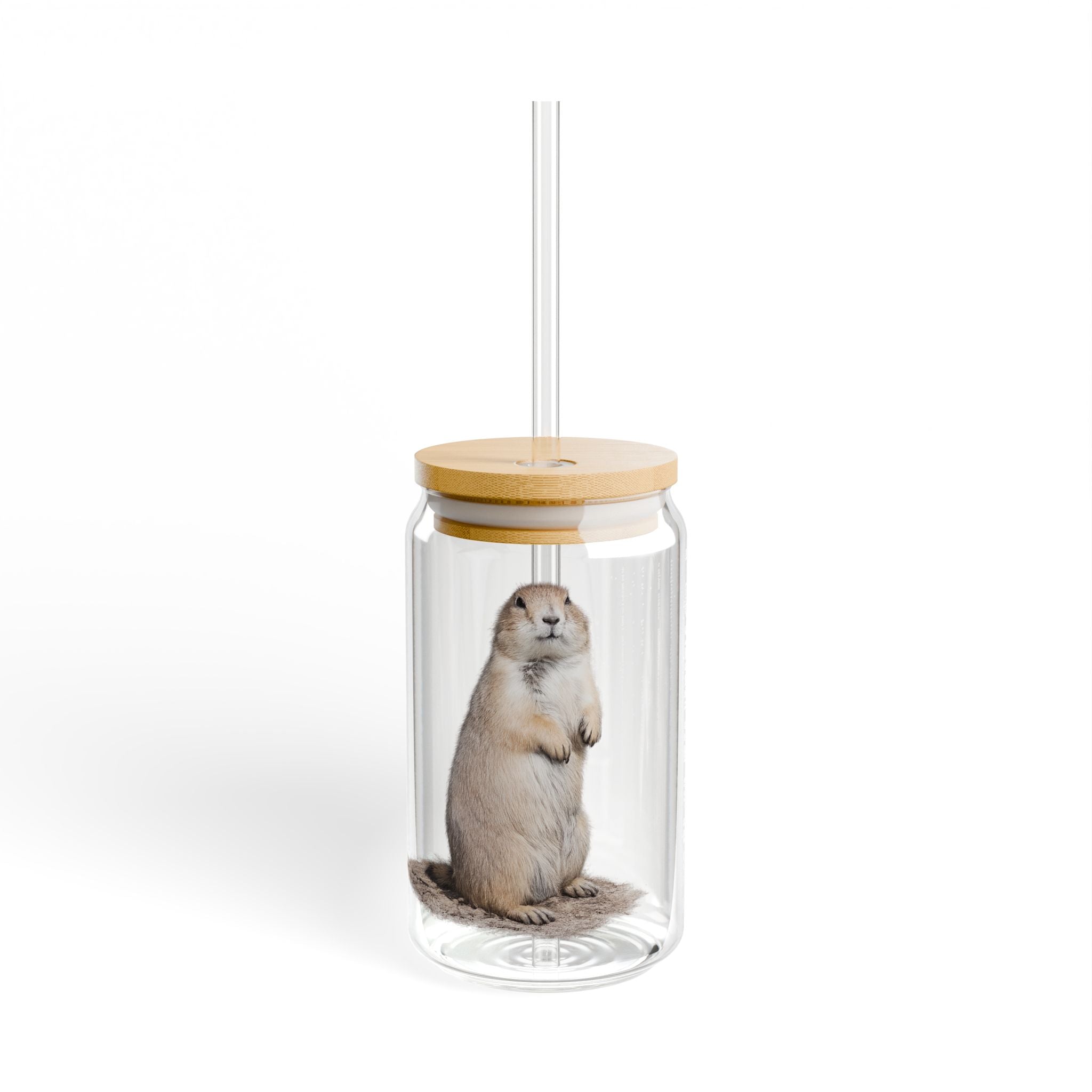 Prairie Dog Illustration Sipper Glass | 16oz