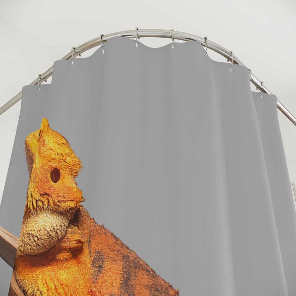 Orange Bearded Dragon Shower Curtain | Reptile Terrarium Decor