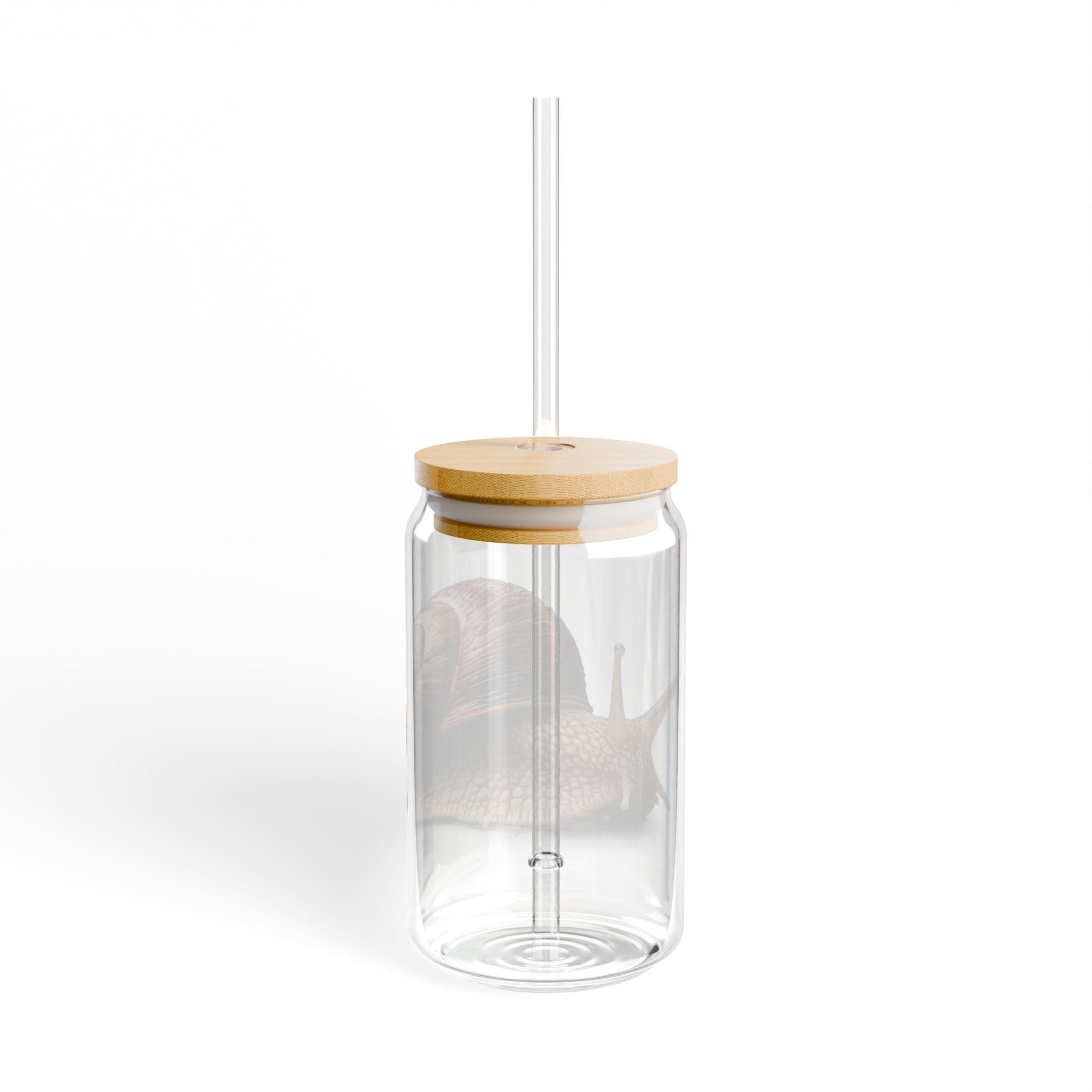 Realistic Snail Illustration Sipper Glass | 16oz Clear Tumbler