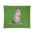 Green Prairie Dog Comforter | Green Animal Wildlife Bedding