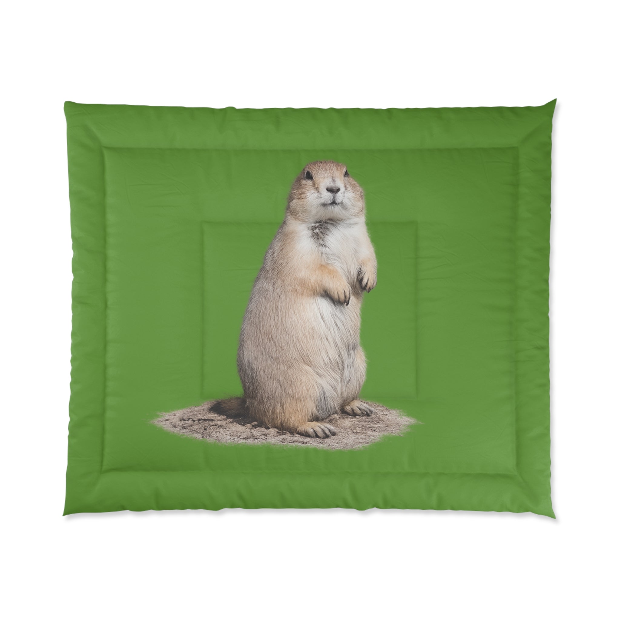 Green Prairie Dog Comforter | Green Animal Wildlife Bedding